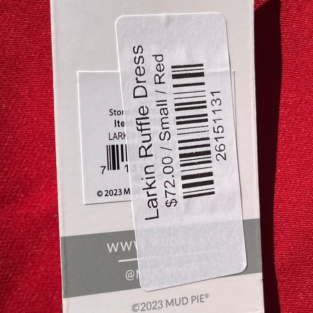 Mud Pie Red Ruffle Neck Mini Dress - Picture 5 of 10